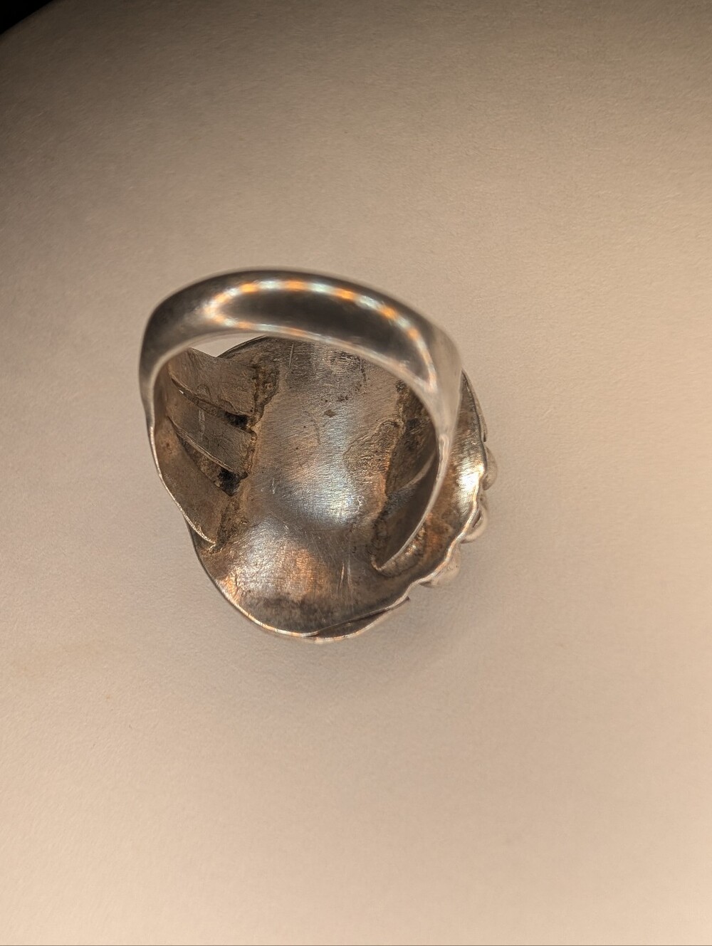 Vintage Handmade Sterling Silver 925 & Turquoise Native Style Ring Sz 5.5 - Picture 5 of 5